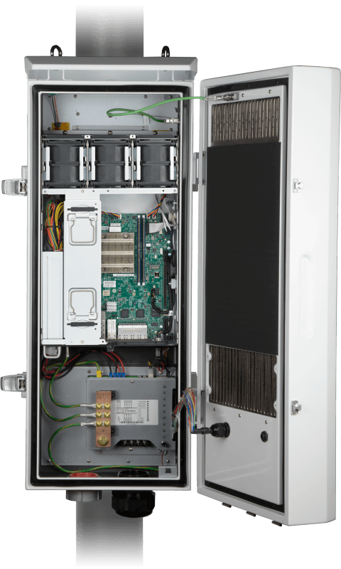 Supermicro Pole-Mounted IP65 Server Platform for 5G and the Intelligent Edge.