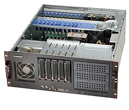 Optimized for enterprise-level server systems, Supermicro's SC842 Chassis series supports serverboards that demand high volume I/O or computational usage. The chassis is equipped with 500W / 668W / 865W / Redundant 600W high-efficiency power supply, heavy duty hot-plug fans and hot-swappable drive bays (with mobile rack upgradeability).