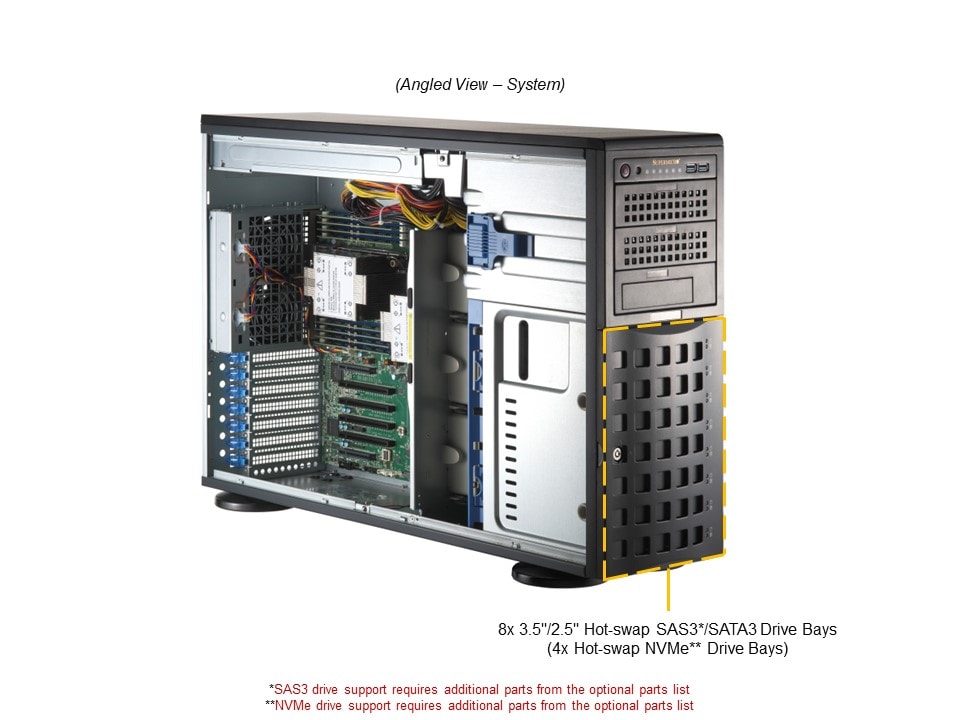 X13DEI-T, CSE-745BTS-R1K23BP,X13 Mainstream 4U 10G