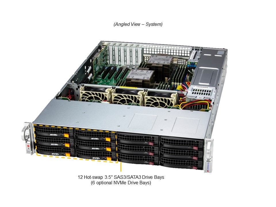 X13 SSG 2U 12Bay: X13DEI-T, CSE-826BTS-R1K23LPBP2, S3916