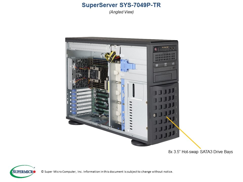 X11DPI-N-P, CSE-745BTS-R1K28BP2,  4U Tower Mainstream Server