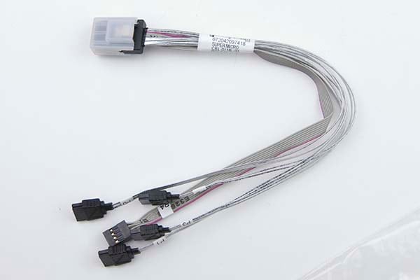 Ipass To 4 SATA Cable, 30AWG, 29/29/27/27 CM, W/ 27CM SB, S