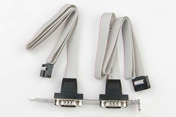 Two 9 Pin SERIAL PORT to 2 COM Port Cable with Bracket, 60cm