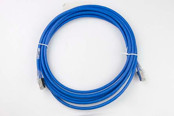 RJ45 CAT6A 550MHz Rated Blue 15 FT Patch Cable, 24AWG