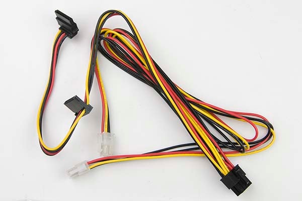 Power Cable, 8P to 2 2x2(50/60CM) and 2 SATA (26+16CM) 18AWG