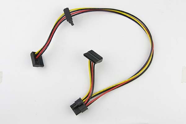 4.2mm Pitch 2x4p 8pin HSG to 3 SATA Power 15p Female, 18AWG