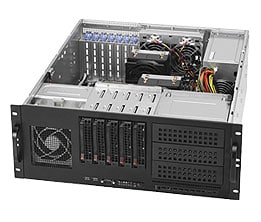 Black 4U Chassis w/ 5x SAS3 3.5" Hotswap HDD, 668W PWS