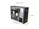 Black SC735D4 Mid-Tower Chassis W 1200W, HF,RoHS