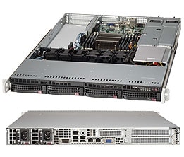 Black 1U SC815 WIO Chassis W/ Redundant 500W