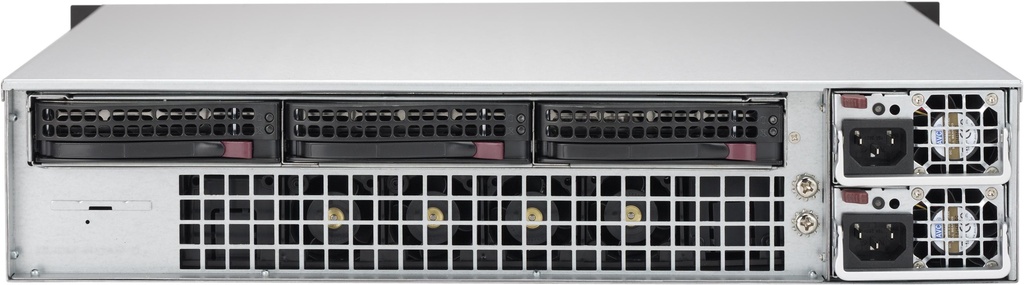 Black 2U SC823M SAS3 WIO Chassis w/ Redundant 800W, RoHS