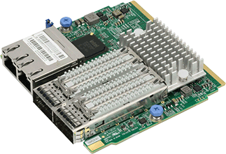 SIOM 2-port FDR IB QSFP+ and 2-port GbE RJ45, based on Mella