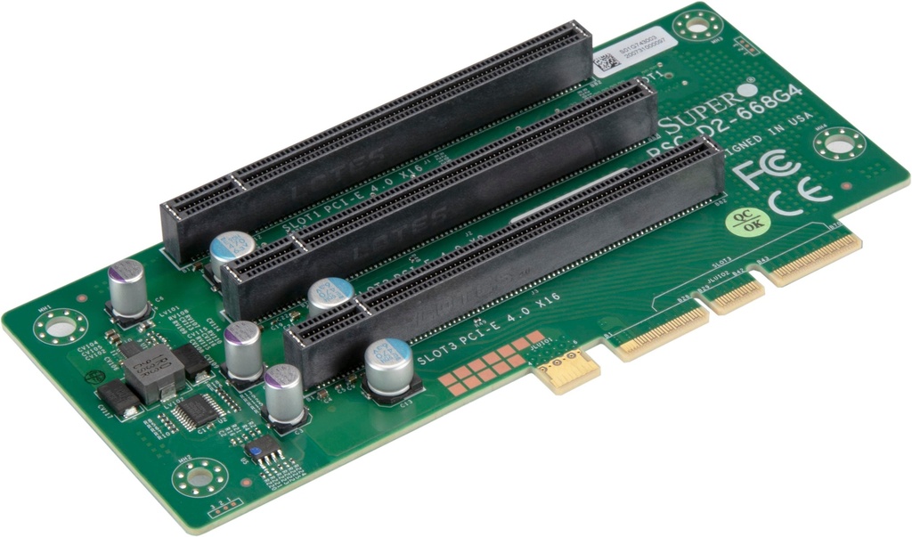 2U LHS DCO Riser card with two PCI-E 4.0 x16 and one PCI-E