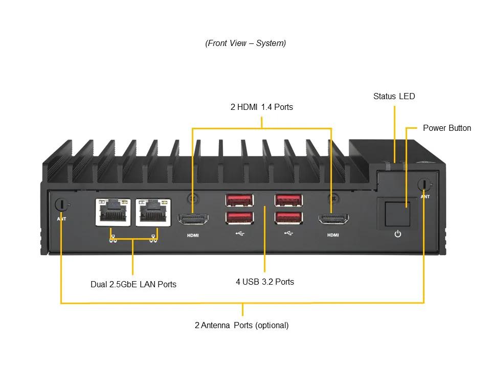 [NR] Fanless PC CSE-E101-05 + A4SAN-L,DC Jack, RoHS