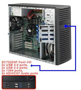 Black SC732D4F Desktop Chassis W/ 900W Power Supply