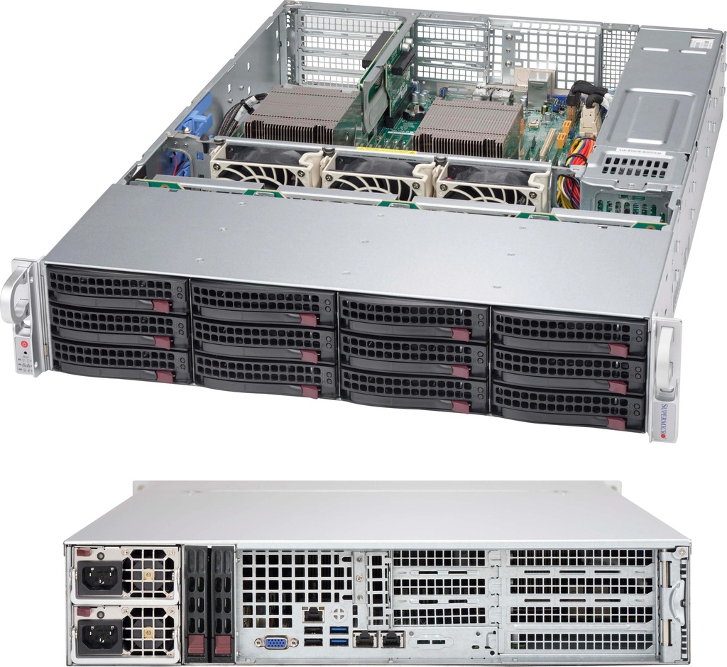 Black 2U SC826BA WIO chassis w/ Redundant 920W