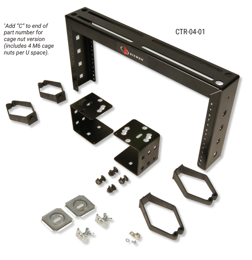 Siemon Cable Tray Rack, 4U, takfeste