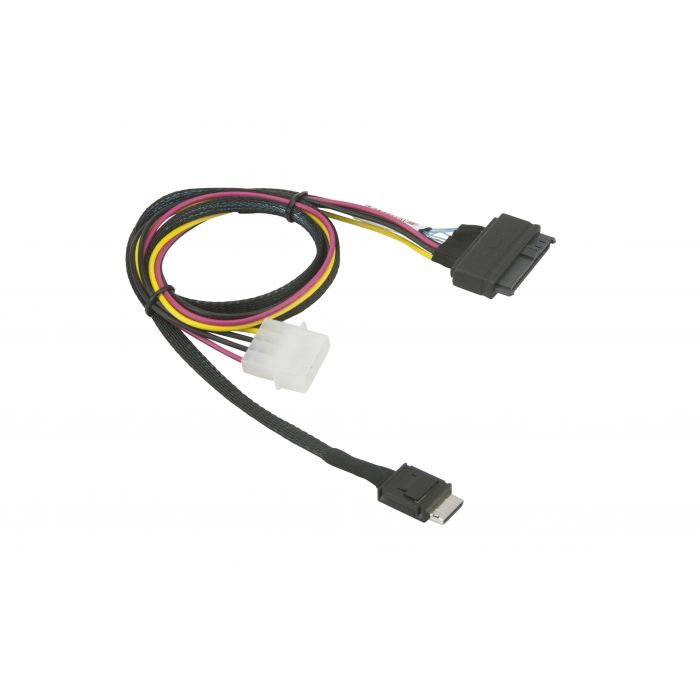 Oculink to PCIe SFF-8639 w/ Power, 75CM, 34 AWG,RoHS