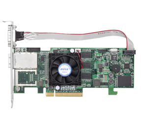 ARECA 4port 6Gb/s SAS PCIe x8 RAID Card,