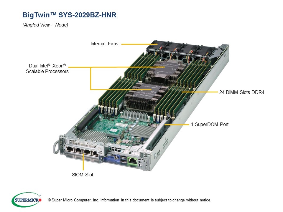 BigTwin 3UPI 2U 4-Node, 6x2.5" NVMe, X11DPT-BH, 217BHQ+