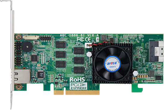 ARECA 8 Port Tri Mode RAID PCIe 4 x8,