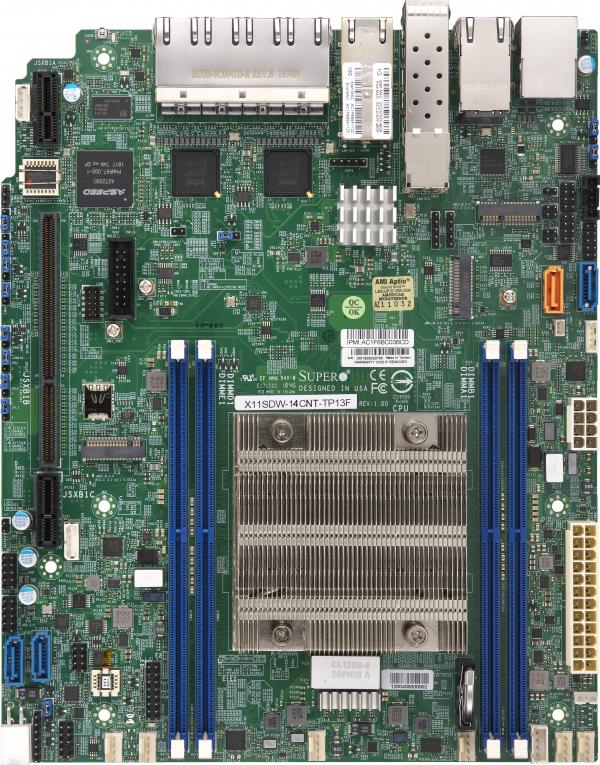 X11SDW-14CNT-TP13F,Intel SKL XeonD Soc,4xDDR4 2400MHz