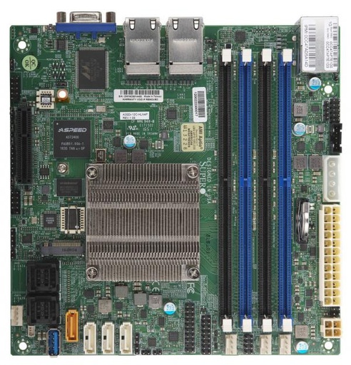 [MBD-A2SDI-12C-HLN4F-O] A2SDi-12C-HLN4F,Embedded Denverton mITX,12 Core,Quad 1Gb