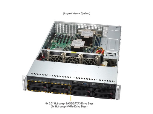 [SYS-621P-TRT] X13DEI-T,CSE-825BTS-R1K23LPP1,X13 Mainstream 2U 8HDD 10G