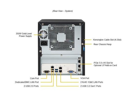 [SYS-521R-T] Micro Tower Server (X13SCL-IF, CSE-721TQ-350B2),RoHS