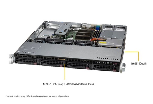 [SYS-510T-MR-EU] UP 1U X12STH-SYS, CSV-813MF2TS-R0RCNBP,PWS-602A-1R,HF,Ro