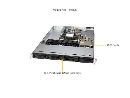 [SYS-510P-WT] UP 1U WIO X12SPW-TF, CSE-815TQC-605WB,HF,RoHS