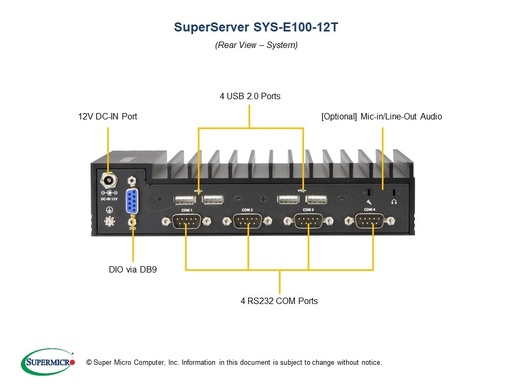 [SYS-E100-12T-E] Fanless CSE-E101-03 + X12STN-E-WOHS