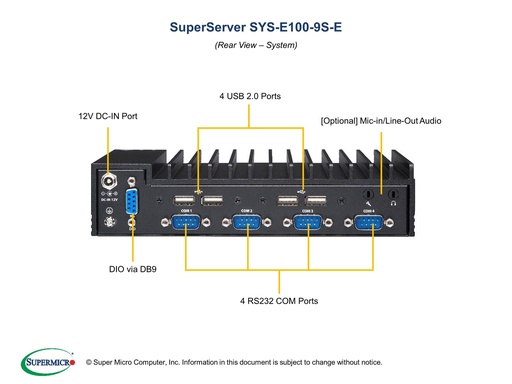 [SYS-E100-9S-E] Fanless E101-01 + X11SSN-E, Core i5