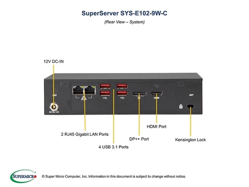 [SYS-E102-9W-C] CSE-E102 + MBD-X11SWN-C with 60W Power adapter