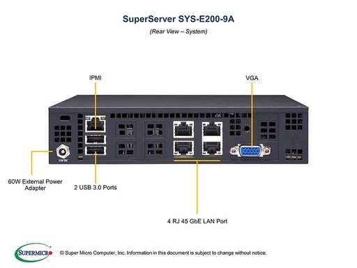 [SYS-E200-9A] Denverton, A2SDi-4C-HLN4F, 101F, RoHS