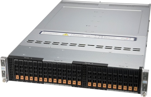 [SYS-220BT-HNC8R] BigTwin 2U, 6x 2.5" NVMe/SAS/SATA, X12DPT-B6, CSE-217BQ