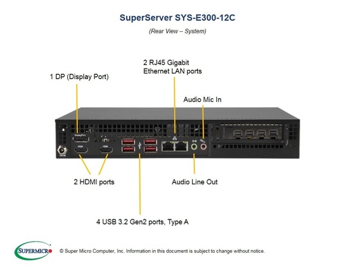 [SYS-E300-12C] Comet Lake, X12SCV-LVDS + 180W power adaptor