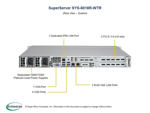 [SYS-6018R-WTR] (EOL)X10DRW-i, 815TQ-R706WB