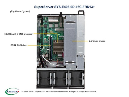 [SYS-E403-9D-16C-FRN13+] CSE-E403iF-000NBP2 + X11SDW-16C-TP13F + PWS-804P-1R