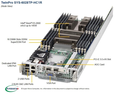 [SYS-6028TP-HC1R] (EOL)X10DRT-P, CSE-827HQ+-R2K02BP, BPN-ADP-S3108L-H6iRP