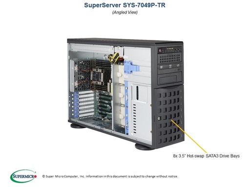 [SYS-7049P-TR] X11DPI-N-P, CSE-745BTS-R1K28BP2,  4U Tower Mainstream Server