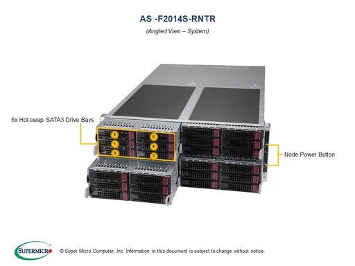 [AS -F2014S-RNTR] H12SSFR-AN6, CSE-F424AS3-R2K20BP, FT RIO 4U 4-Node UP