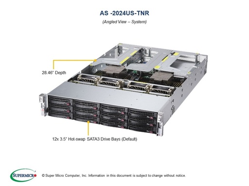 [AS -2024US-TNR] H12DSU-IN 829U2TS-R1K62P-A,RoHS