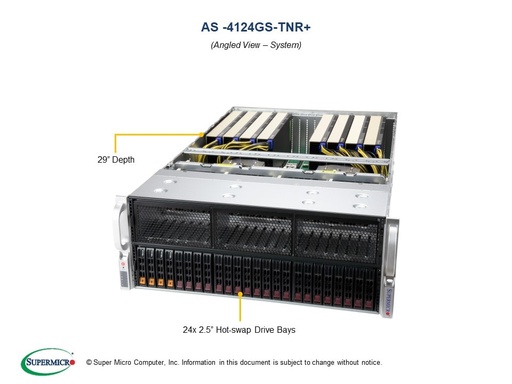 [AS -4124GS-TNR+] H12DSG-O-CPU, CSE-418G2TS, AOM-PCIE4-418N-1