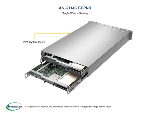 [AS -2114GT-DPNR] H12SSG-ANP6, CSE-227GTS-R2K63P, 2U2Nodes,UP,8DIMM