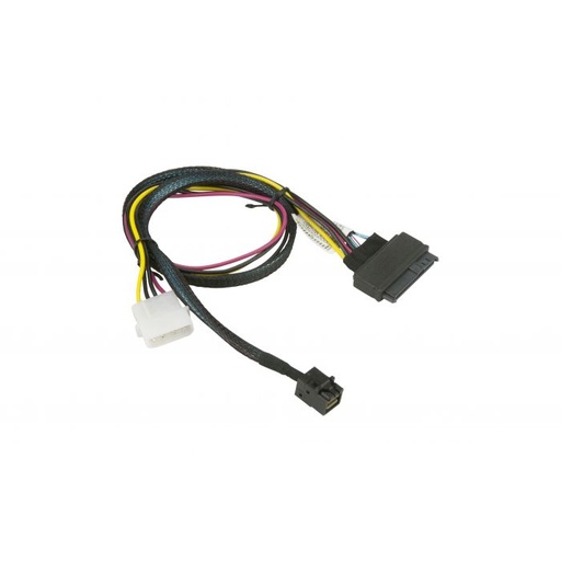 [CBL-SAST-0957] Mini SAS HD to PCIe SFF-8639 w/ Power, 55CM, 45CM 34 AWG,RoH