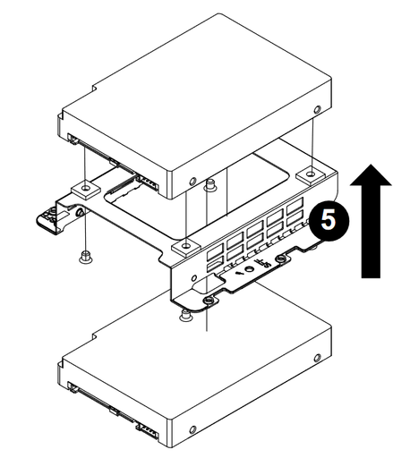 [MCP-120-00107-0N] Fixed tool-less 2x 2.5" internal HDD bracket (2nd HDD requir