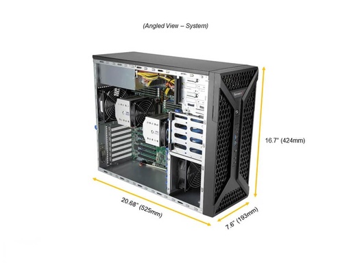 [CSE-735D4-1K26B] Black SC735D4 Mid-Tower Chassis W 1200W, HF,RoHS