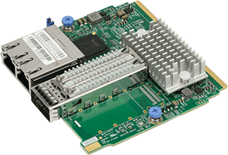 [AOC-MHIBF-M1Q2GM-O] SIOM 1-port FDR IB QSFP+ and 2-port GbE RJ45, based on Mella