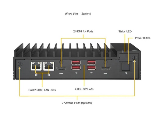 [SYS-E100-14AM-E-TB2] [NR] Fanless E101-05 + A4SAN-E,RoHS,with Terminal Block 2pin