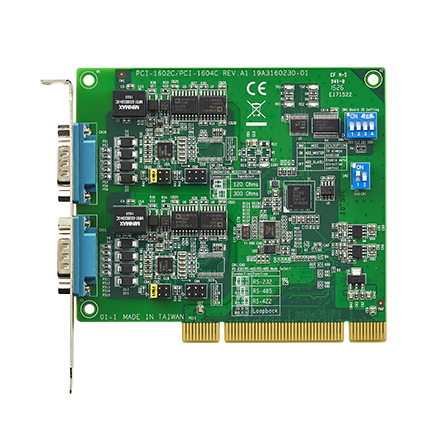 [PCI-1602B-CE] 2 port RS232/422/485 PCI COMM card with Surge